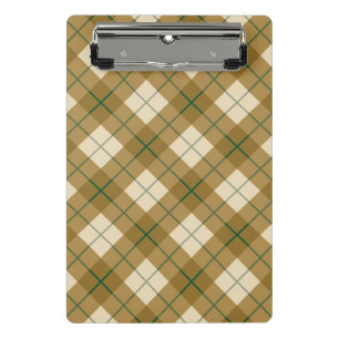 Mini Porte-bloc Plaid polarisé en or avec la rayure verte