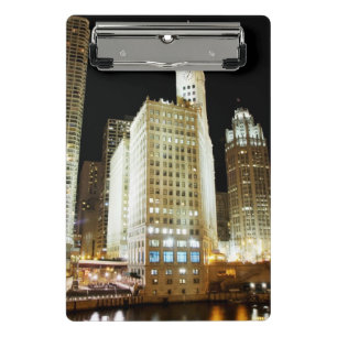 Mini Porte-bloc Point de repère célèbre de Chicago la nuit