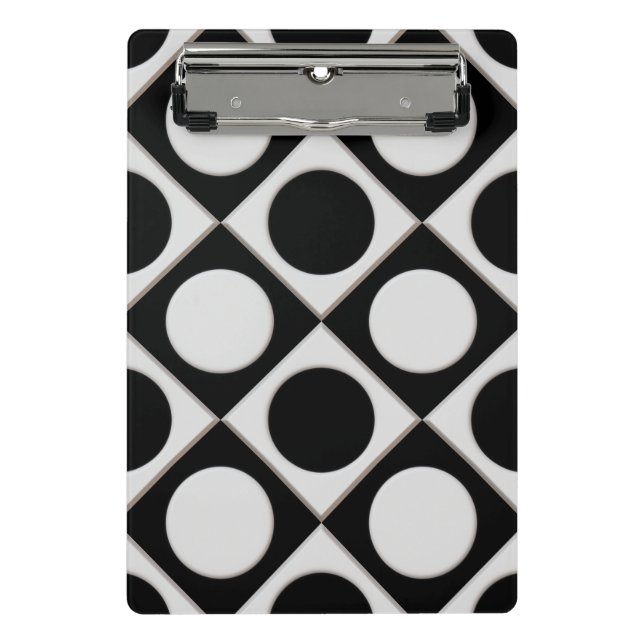 Mini Porte-bloc Points & Carrés / noir blanc + vos idées (Devant)