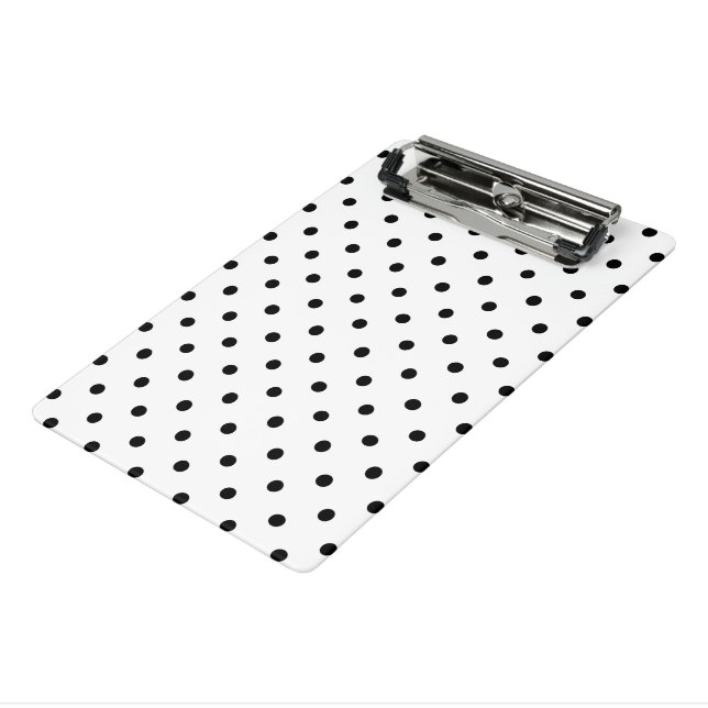 Mini Porte-bloc Points noirs élégants fond blanc (Angle3)