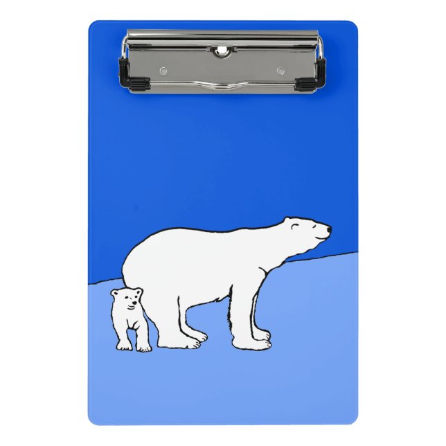 Mini Porte-bloc Polar Bear Mom and Cub Peinture - Wildlife Art (Devant)