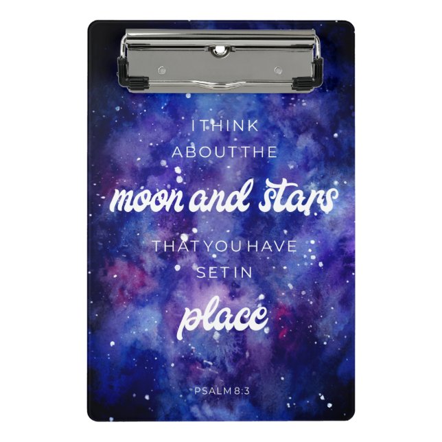 Mini Porte-bloc Psaumes Bible Verse Galaxie Aquarelle Christian (Devant)