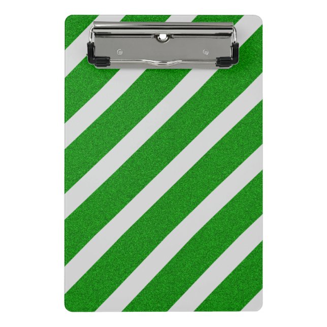 Mini Porte-bloc Rayure Verte Pailletée (Devant)