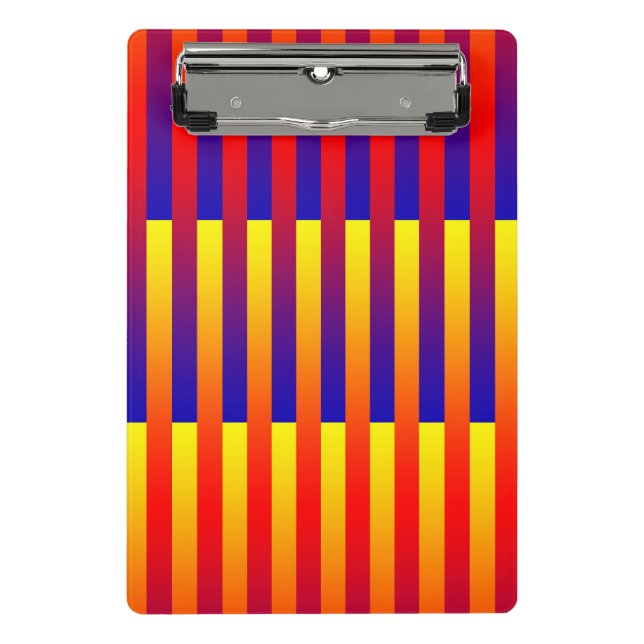 Mini Porte-bloc Rayures Bleu Rouge Jaune (Devant)