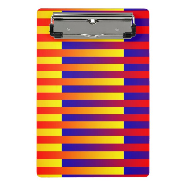 Mini Porte-bloc Rayures Bleu Rouge Jaune (Devant)