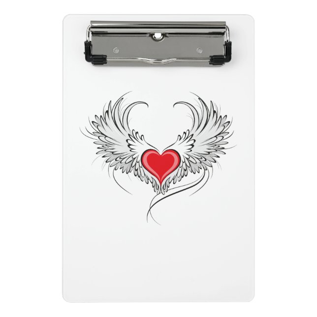 Mini Porte-bloc Red Angel Coeur avec ailes (Devant)