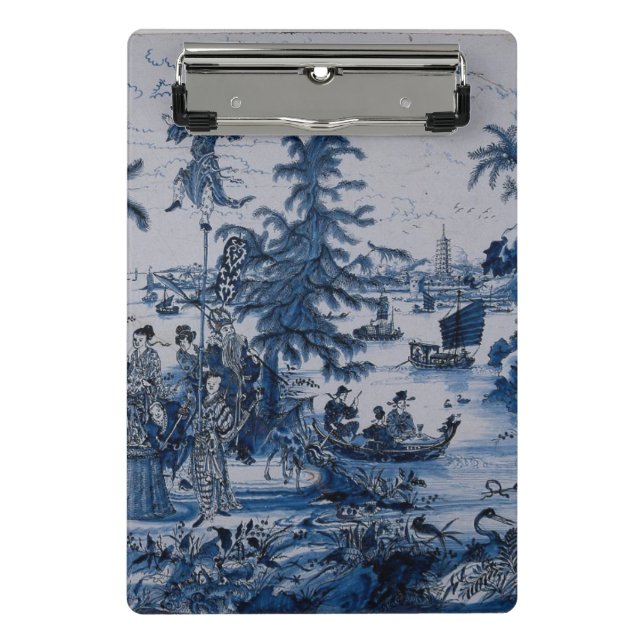 Mini Porte-bloc Repro Chinoiserie Delft Carrelage bleu et blanc (Devant)