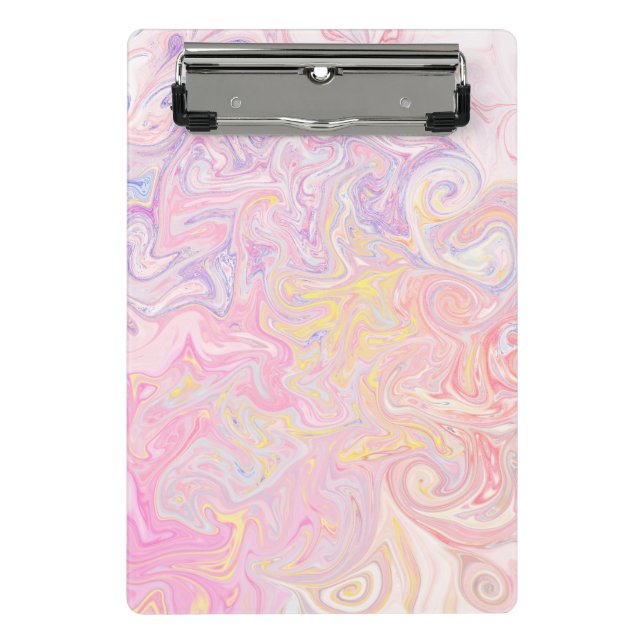 Mini Porte-bloc Rêve pastel doux Marbre Tourbillon Art abstrait (Devant)