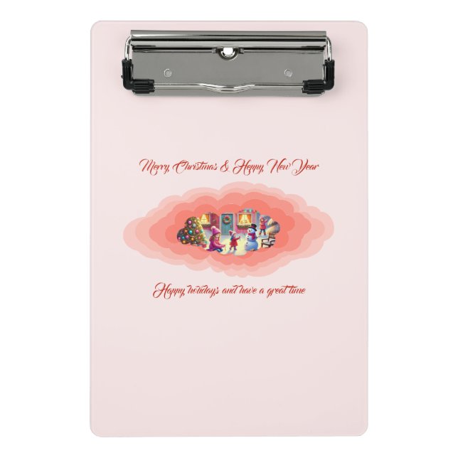 Mini Porte-bloc rose de Noël (Devant)