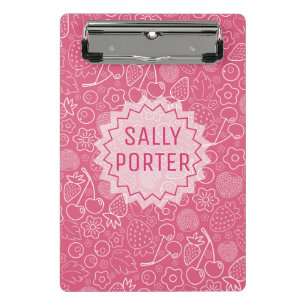 Mini Porte-bloc Rose fille moderne à la baie de fraise cerise.