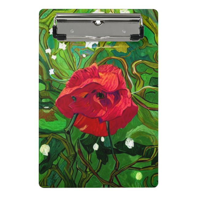 MINI PORTE-BLOC ROSE ROUGE  (Devant)
