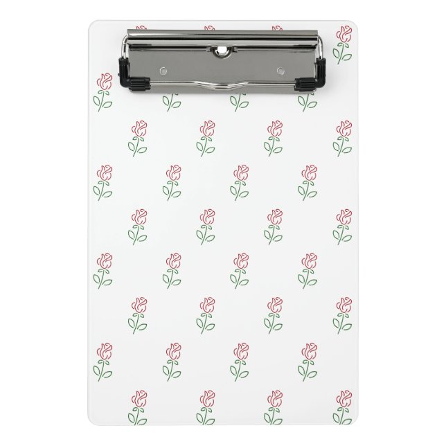 Mini Porte-bloc Roses Rouges, Motif De Roses, Fleurs (Devant)