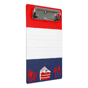 Mini Porte-bloc Rouge Doux Blanc Et Bleu
