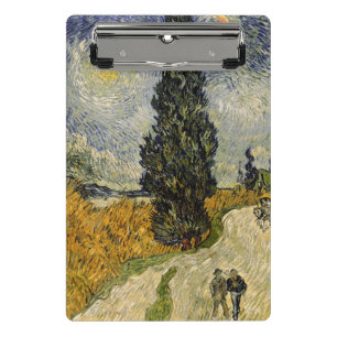 Mini Porte-bloc Route de Vincent van Gogh avec des cyprès, 1890