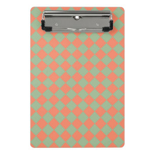 Mini Porte-bloc Saumon vert olive rose Checker Motif diamant