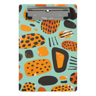Mini Porte-bloc "Savanna Pop : Vibes tribales en orange et noir"