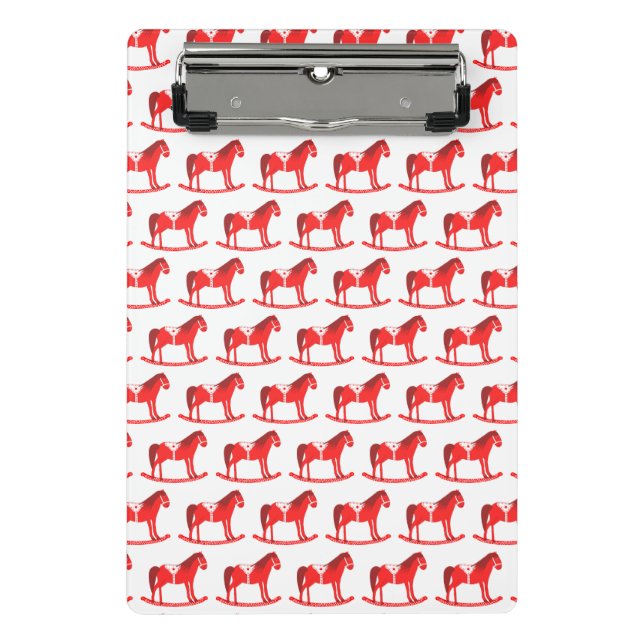 Mini Porte-bloc Scandinave Noël Cheval Rocking Motif (Devant)