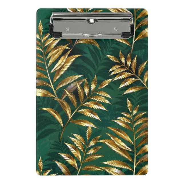 Mini Porte-bloc Seamless pattern with golden ferns (Devant)