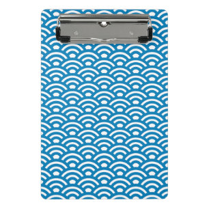 Mini Porte-bloc Seigaiha, Vagues, Japonais, Bleu et Blanc