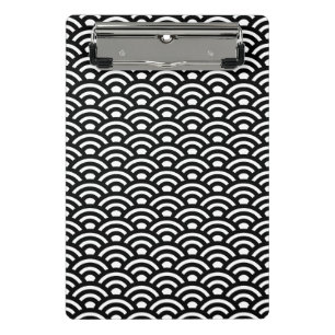 Mini Porte-bloc Seigaiha, Vagues, Japonais, Noir et Blanc