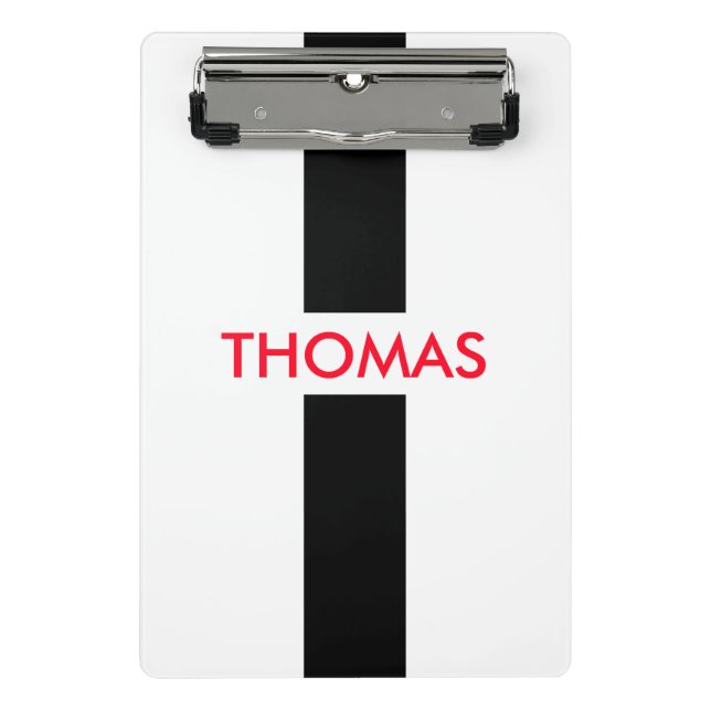Mini Porte-bloc Simply Stripes noir + votre nom / vos idées (Devant)