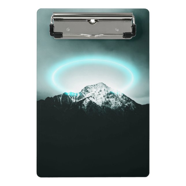 Mini Porte-bloc Snowy mountain mysterious blue neon light (Devant)