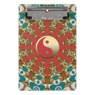 Mini Porte-bloc Soleil sarcelle or Yin Yang