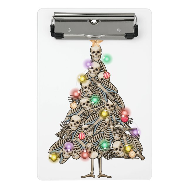 Mini Porte-bloc Squelette Arbre de Noël Drôle laide Skeletons de N (Devant)