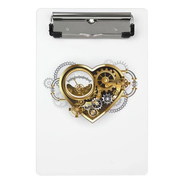 Mini Porte-bloc Steampunk Heart with a Manometer (Devant)