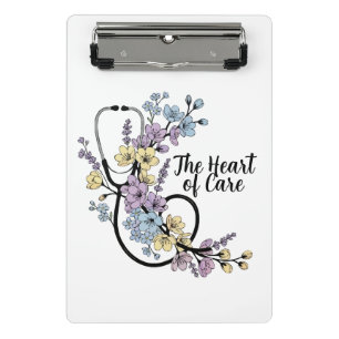 Mini Porte-bloc Stéthoscope Floral Cœur de Soins Cadeau pour Infir