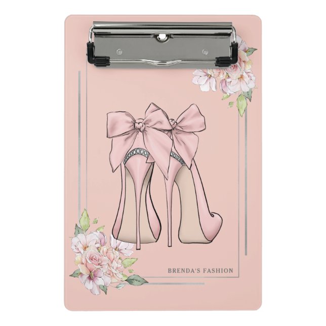 Mini Porte-bloc stilettos roses et roses roses roses d'angle cadre (Devant)