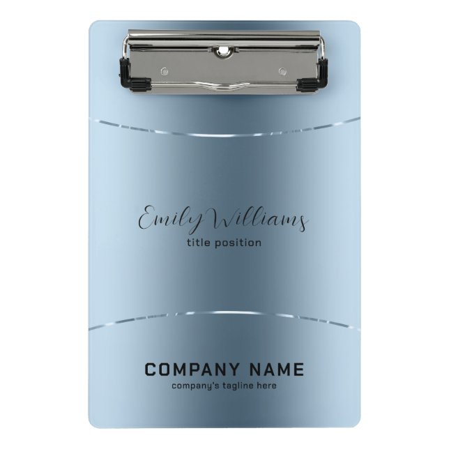 Mini Porte-bloc Style métallique bleu acier inoxydable (Devant)