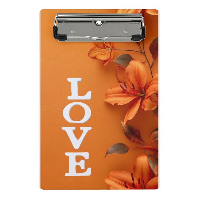 Mini Porte-bloc Stylish Orange Floral Love Pad (Devant)