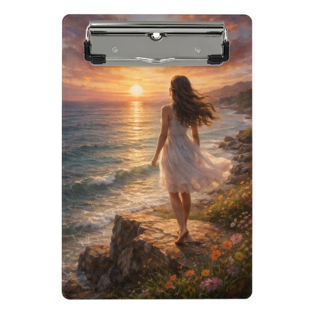 Mini Porte-bloc Sunset Ocean Aesthetic Photo Enlargement (Devant)