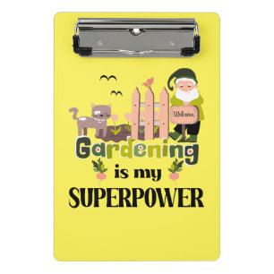 Mini Porte-bloc Superpuissance du jardin, jardinier mignon
