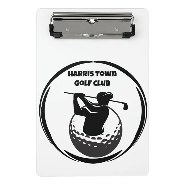 Mini Porte-bloc Swing de golf masculin & Balle de golf (Devant)