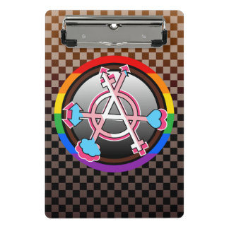 Mini Porte-bloc Symbole de l'anarchie de genre, emblème sur damier