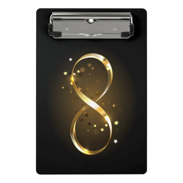 Mini Porte-bloc Symbole d'infini doré (Devant)