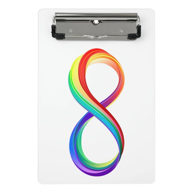 Mini Porte-bloc Symbole d'infinité arc-en-ciel stratifié (Devant)