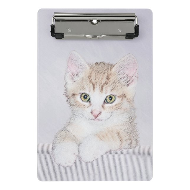 Mini Porte-bloc Tabby Orange Kitten Peinture - Art Chat original (Devant)