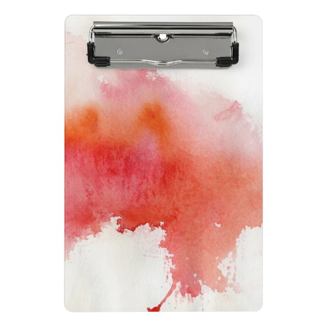 Mini Porte-bloc Tache rouge, peint à la main abstrait d'aquarelle (Devant)