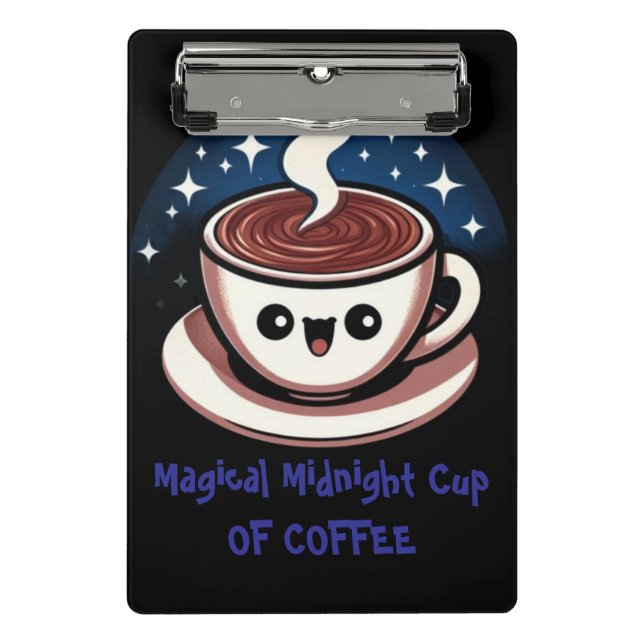 Mini Porte-bloc Tasse de café magique de minuit  (Devant)