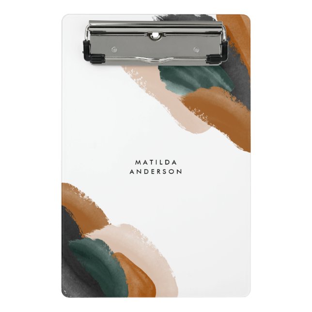 Mini Porte-bloc Terre cuite verte abstraite aquarelle moderne uniq (Devant)