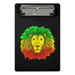 Mini Porte-bloc Tête de lion rasta rouge jaune vert dessin Jamaïqu