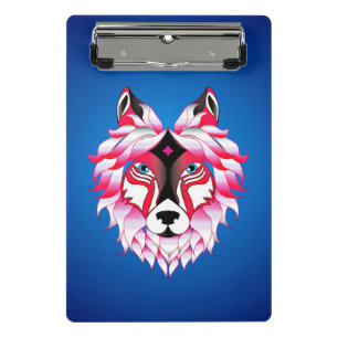Mini Porte-bloc Tête de loup rose-24531