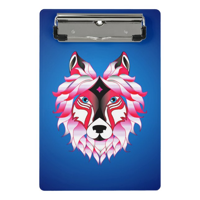 Mini Porte-bloc Tête de loup rose-24531 (Devant)