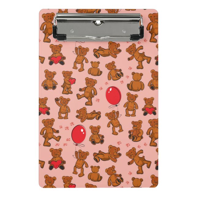 Mini Porte-bloc Texture avec le nounours, coeurs (Devant)