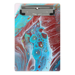 Mini Porte-bloc Turquoise sauvage et cuivre acrylique Fluid Art Ab