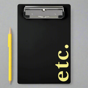 Mini Porte-bloc Typographie Gras Noir Et Jaune Moderne Professionn