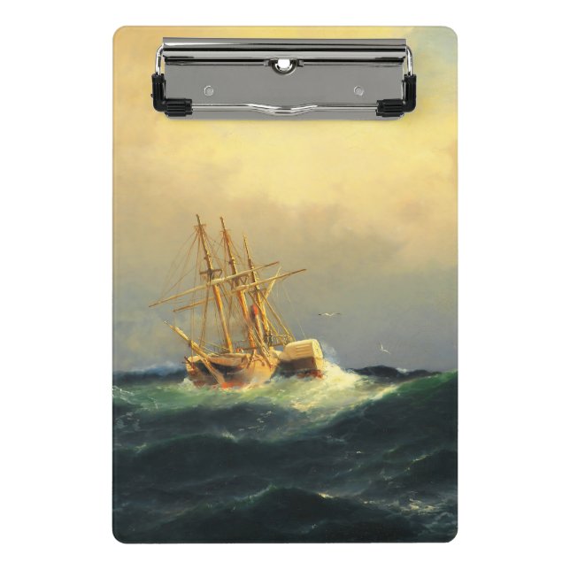 Mini Porte-bloc Un bateau à vapeur dans une tempête dans l'océan A (Devant)